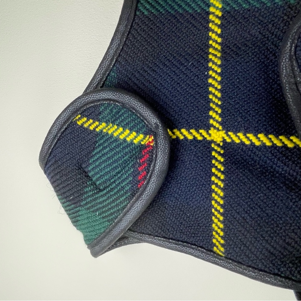 Chili Dog Navy Tartan Plaid Wool Blanket Dog Coat 15” x 9.5” - Picture 4 of 10